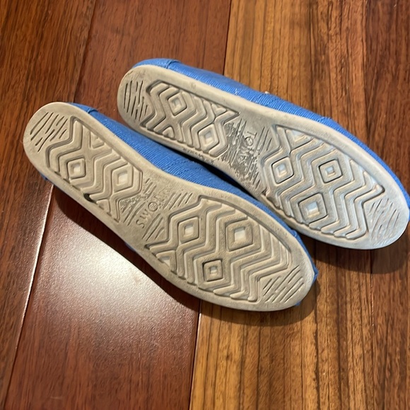 Lightly worn Toms alpargata. Azure blue. Heritage canvas. - Picture 3 of 7